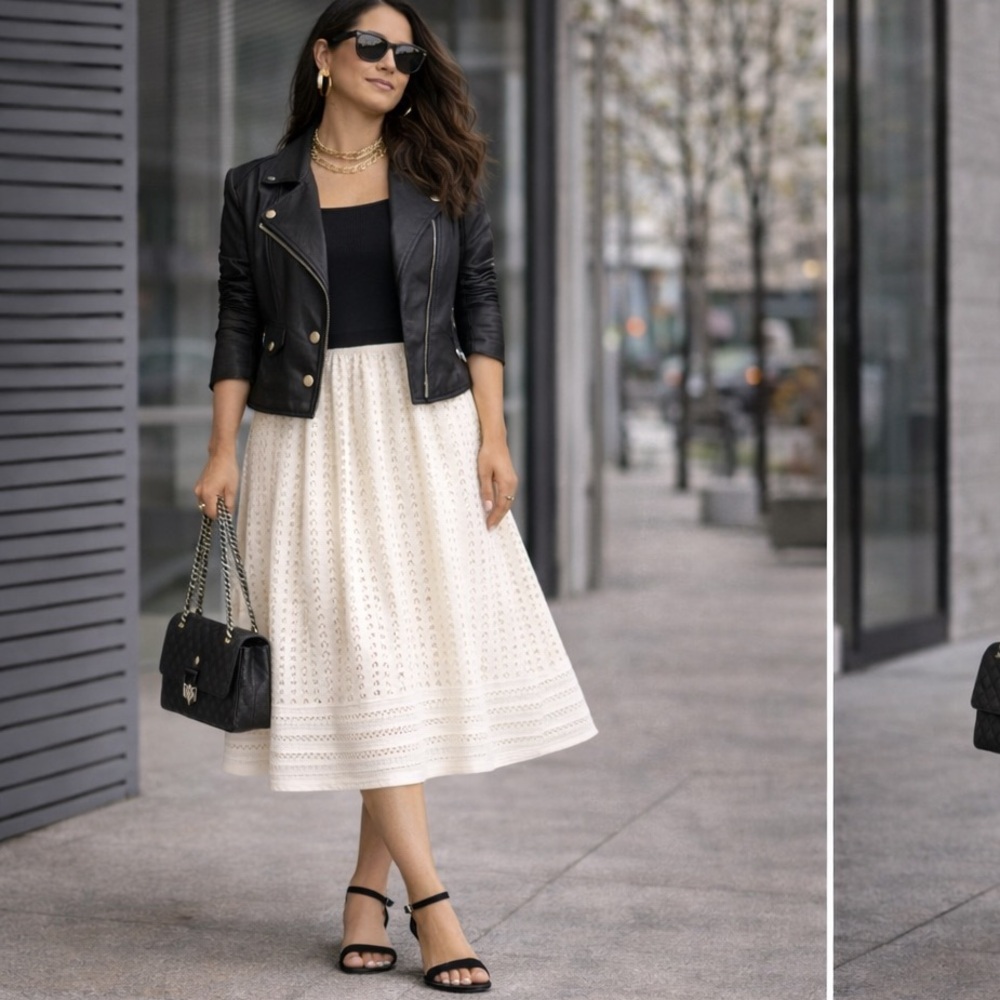 Elegant White Lace Skirt